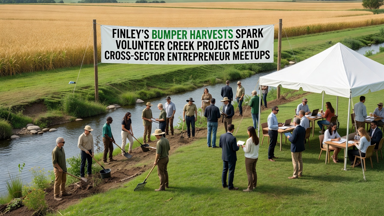Finley’s Record Crop Yields Inspire Creek Cleanup Drives and Multi-Industry Business Gatherings